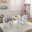 Ver imagem 2 de Conjunto Mesa Infantil com 2 Cadeiras Mdf Diana Branco Brilho Ofertamo