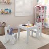 Conjunto Mesa Infantil com 2 Cadeiras Mdf Diana Branco Brilho Ofertamo - 2