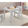 Conjunto Mesa Infantil com 2 Cadeiras Mdf Diana Branco Brilho Ofertamo - 3
