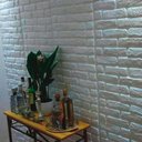 Ver imagem 1 de Kit 25 Placas Revestimento de Parede PVC 3d Alto Relevo Tijolinho Branco