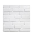 Ver imagem 2 de Kit 25 Placas Revestimento de Parede PVC 3d Alto Relevo Tijolinho Branco