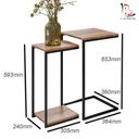 Ver imagem 2 de Kit 2 Mesa Auxiliar de Canto para Sofá Estilo Industrial Celeste