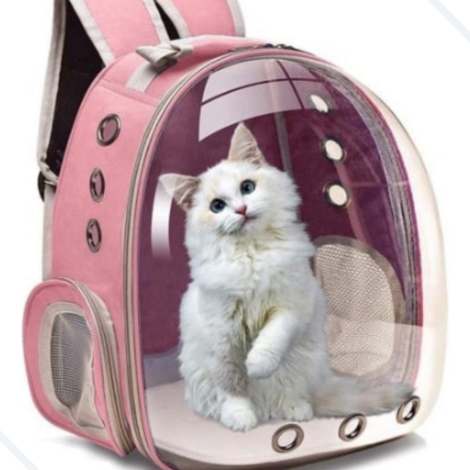 Mochila Bolsa Carrinho de Cachorro Gato Bolsa Transporte Pet Transparente YEPP Mochila PET Transpare - 2