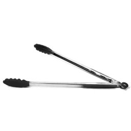 Pegador Silicone Preto Com Cabo Aço Inox 40 cm Gourmet Mix GX8664 - 2