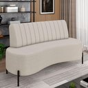 Ver imagem 2 de Sofá Chaise 2 Lugares Sala Living 160cm Pés Industrial Cayman K01 Bouclê Bege Lyam Decor