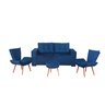 Kit Marina - Sofá + 2 Cadeiras e 1 Puff Pávia Azul Abílio - 1