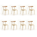 Ver imagem 3 de Cadeira de Jantar Kit 8 Lizzie Base Tubular Dourado Encosto Castanho PU D03 - D'Rossi