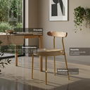 Ver imagem 4 de Cadeira de Jantar Kit 8 Lizzie Base Tubular Dourado Encosto Castanho PU D03 - D'Rossi