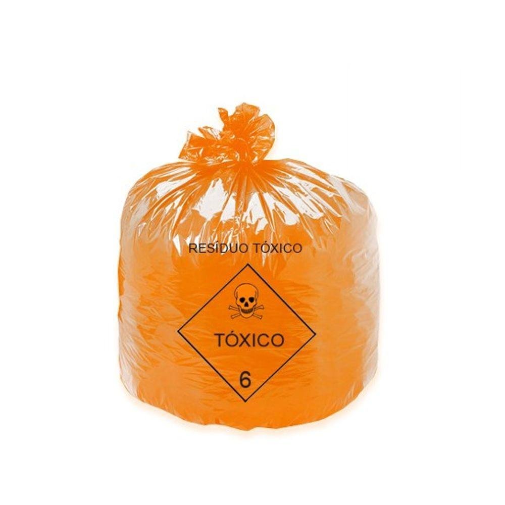 Sacos de Lixo Tóxico Laranja 15 Litros Pct C/ 100 Unid