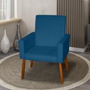 Ver imagem 1 de Poltrona Decorativa Mel Suede Azul Marinho Sky Mobile