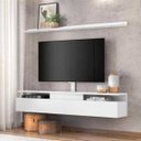 Ver imagem 2 de Rack Suspenso Branco 181cm com Prateleira para TV até 80 Polegadas (sem Painel)