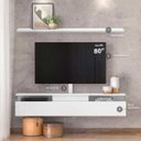 Ver imagem 1 de Rack Suspenso Branco 181cm com Prateleira para TV até 80 Polegadas (sem Painel)