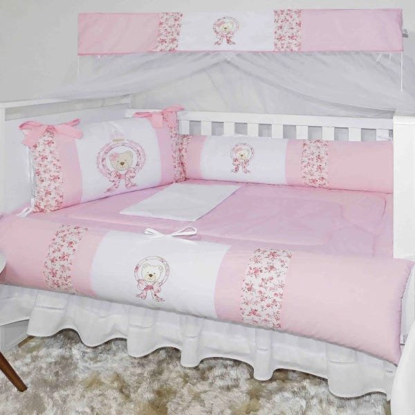 Kit de Berço Ursa Laço 100% Algodão 8 peças - 3