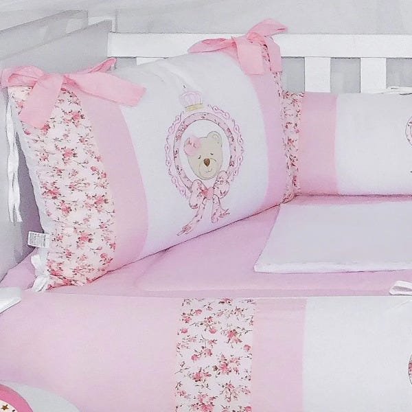 Kit de Berço Ursa Laço 100% Algodão 8 peças - 1