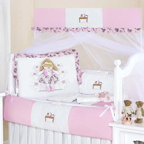 Kit de Berço Boneca de Luxo 100% Algodão 8 peças - 2