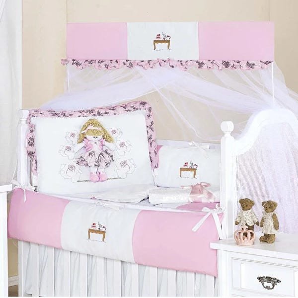 Kit de Berço Boneca de Luxo 100% Algodão 8 peças - 1