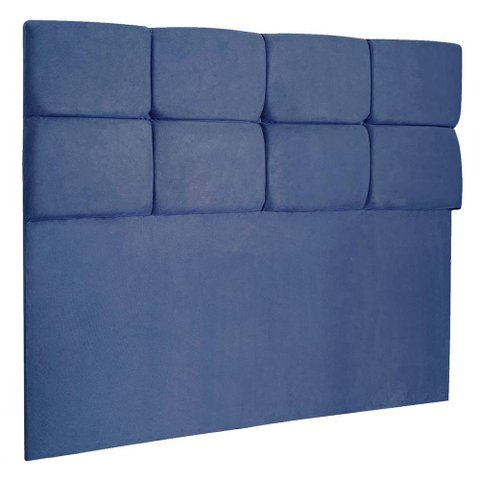 Cabeceira Solteiro 0,90m Nina Suede - Pallazio Cor Azul Marinho