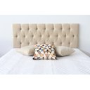 Ver imagem 3 de Cabeceira Estofada Para Cama Queen Capitonê 160x60cm Bege Claro - Tecido Veludo Suede Liso