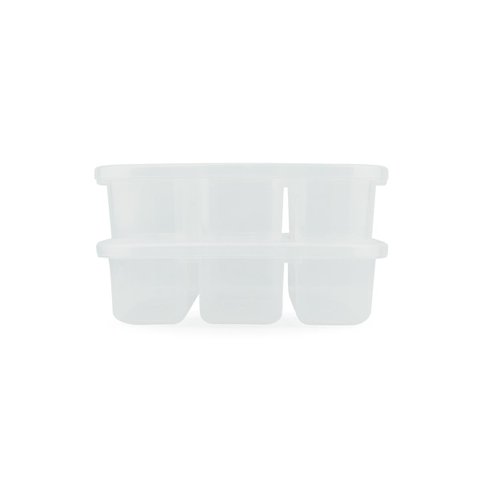 Kit 2 Potes C/ 3 Divisórias Nitron 1,1L Tampa Conservador de Alimentos P/ Petiscos Plástico Livre de