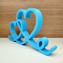 Ver imagem 3 de Estatueta Coração Romance 26cm - Decoração Casal Quarto Sala - Cor: Azul Claro