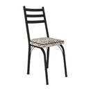 Ver imagem 3 de Conjunto Mesa de Jantar com 6 Cadeiras 141 Malva Tampo Vidro 140cm Sf Preto Assento Cedro - Combo St