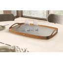 Ver imagem 1 de Bandeja Decorativa Vale com Espelho e Couro:Marrom/Castanho