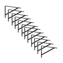12x Suporte Mão Francesa Forte P/ Prateleira 50cm - Preta - 1