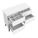Ver imagem 4 de Dormitório Completo Infantil Theo 3 Portas, Cômoda 6 Gavetas, Berço e Mesa de Canto Branco/Savana
