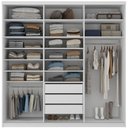 Ver imagem 3 de Closet Casal 1 Porta de Correr com Espelho 3 Gavetas 208cm Mdf Sonni R02 Branco - Lyam Decor
