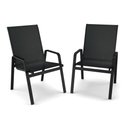 Ver imagem 1 de Kit 2 Cadeira Riviera Piscina Praia Alumínio Preto Tela Preto