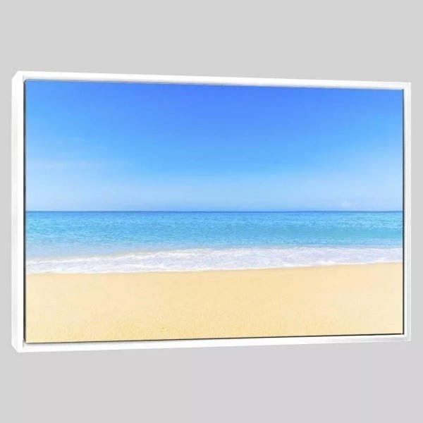 Quadro Horizonte Azul 95x63 Moldura Branca - 1
