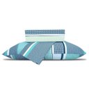 Ver imagem 1 de Jogo de Lençol Casal Padrão 100% Algodão Verde Listrado Macio 4 Peças