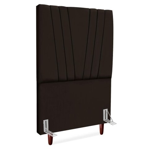 Cabeceira Solteiro 90 Cm com Frame Belgica Suede Marrom Artte