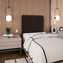 Ver mais imagens de Cabeceira Solteiro 90 Cm com Frame Belgica Suede Marrom Artte