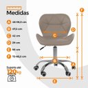 Ver imagem 6 de Cadeira Office Eiffel Slim Oficial Giratória - Bege - 8
