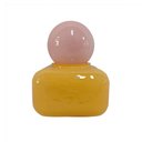 Ver imagem 1 de Garrafa Decorativa de Vidro Rosa e Amarelo 12,5cm Bx0015 Btc