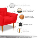 Ver imagem 5 de Kit 2 Poltronas Sala de Estar Bia Pés Palito Suede Vermelho M3 - Monari Design
