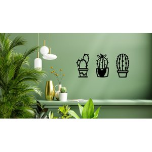 Kit 3 Quadro Decorativo Sala Placa Quadro Cactos