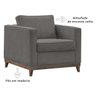 Poltrona Decorativa Aspen 01 Lugar Suede Cinza - 3