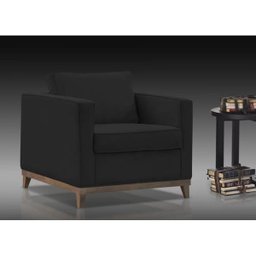 Poltrona Decorativa Aspen 01 Lugar Suede Preto - 2