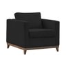 Poltrona Decorativa Aspen 01 Lugar Suede Preto - 1