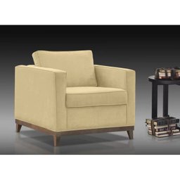 Poltrona Decorativa Aspen 01 Lugar Suede Marfim - 2