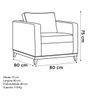 Poltrona Decorativa Aspen 01 Lugar Suede Marfim - 4