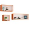 Kit 03 Nichos Decorativos Para Sala de Estar Opala Freijó Off White - Lyam Decor - 1