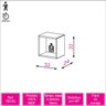 Kit 03 Nichos Decorativos Para Sala de Estar Opala Freijó Off White - Lyam Decor - 4
