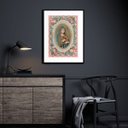 Ver imagem 1 de Quadro Sagrado Coração de Maria Floral Vintage - 60x48cm:madeira Preta