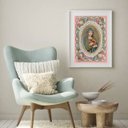 Ver imagem 2 de Quadro Sagrado Coração de Maria Floral Vintage - 60x48cm:madeira Preta