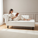 Ver imagem 2 de Recamier Decorativo Divã Amsterdã 187cm Lado Direito Couro Branco