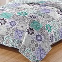 Ver imagem 3 de Kit Cobre Leito Colcha Daily Casal 3 Peças Dupla Face Estampado Floral - Floral 26 - 100% Polié