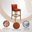 Ver imagem 4 de Kit 3 Banquetas Alta Cozinha Gourmet Conforto Suede:suede Terracota